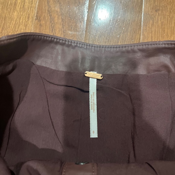 NWOT Free People Faux Leather Button Up Mini Skirt - Picture 5 of 7